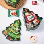 Customized Funny Christmas Tree-Shape Metal Chocolate Tin Candy Christmas Gift Tin Can Cookies Tin Case Sweets Packaging