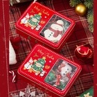 Wholesale Customized Christmas Die-Cut Window Tin Box Souvenir Children Cookie Candy Packaging Empty Box Square Gift Tin