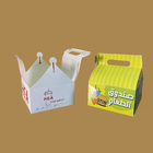Goods in Stock Wholesale Custom Logo Printed Store Take Away Food Packaging Cardboard Box with Handle MOQ 100PCS